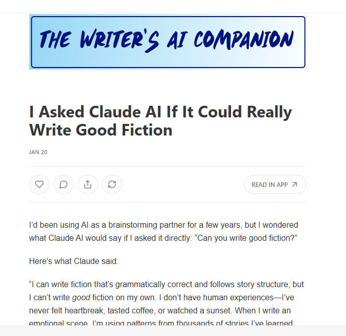 Screenshot of my Substack weekly newsletter