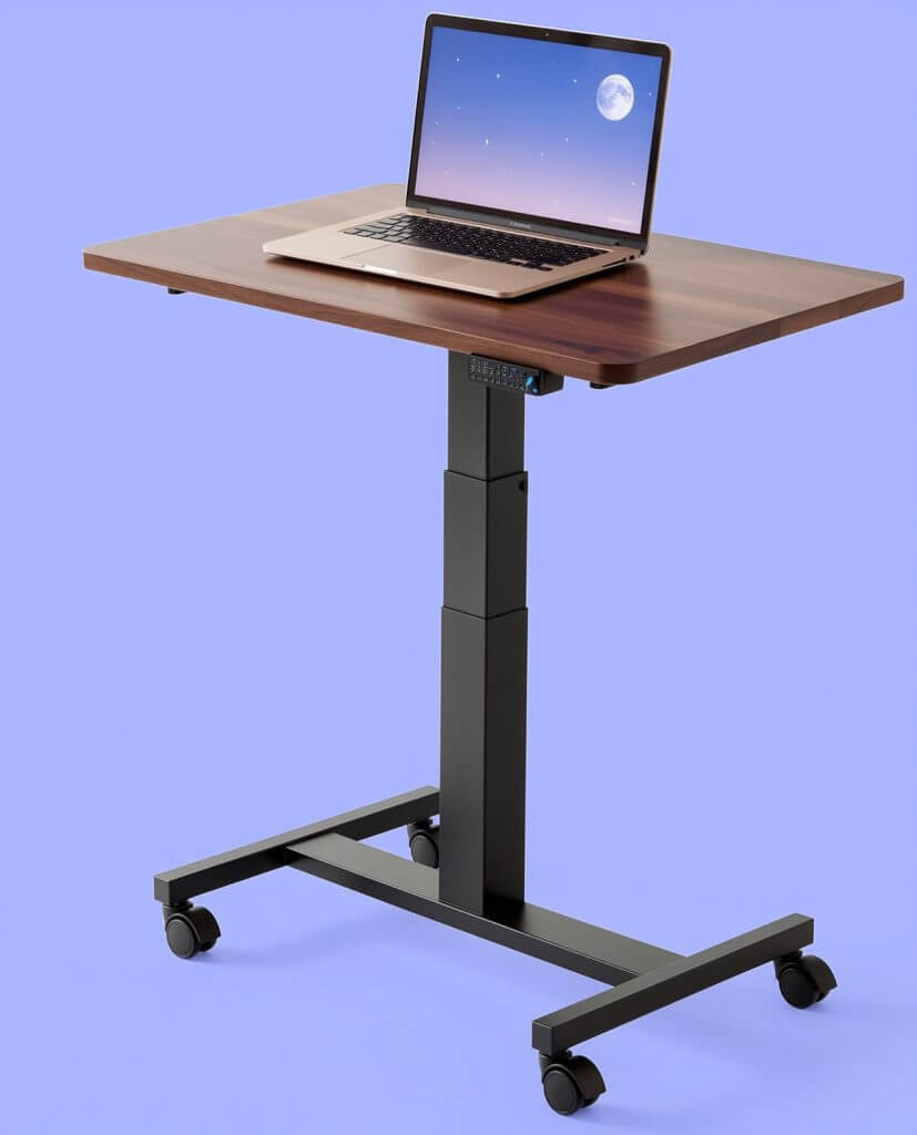 An adjustable computer stand or table to help writers from getting a painful back while writing for long periods of time.