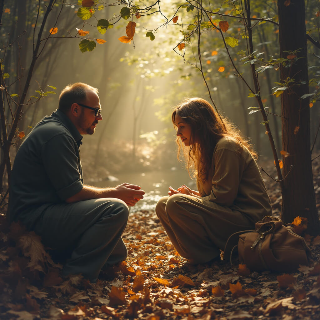 A woman talking to a mentor at a time of uncertainty.