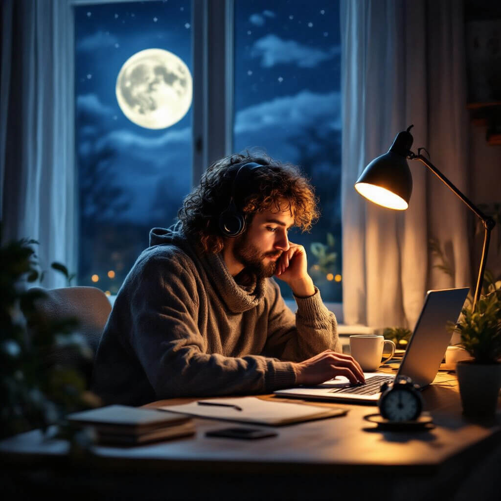 Writer conversing with Claude AI in the middle of the night