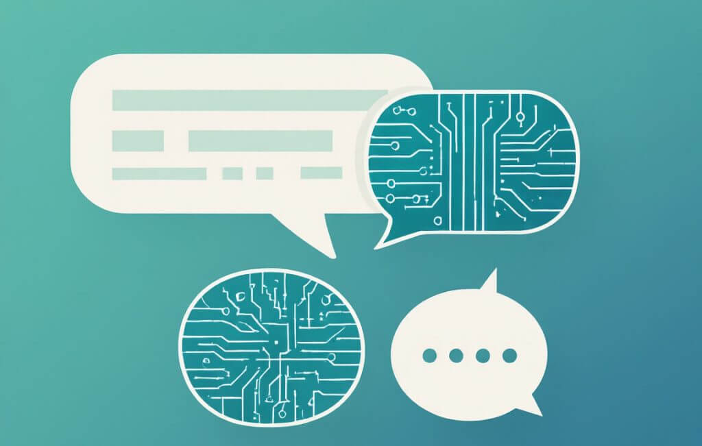 Two dialogue bubbles talking to each other on a teal background